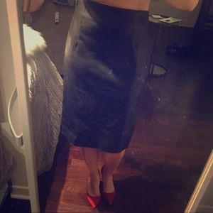Faux leather pencil skirt